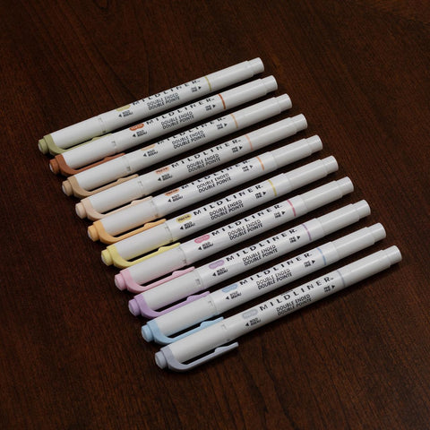 MILDLINER Dual-Tip Creative Highlighters, Set of 10 Neutral + Gentle Colors