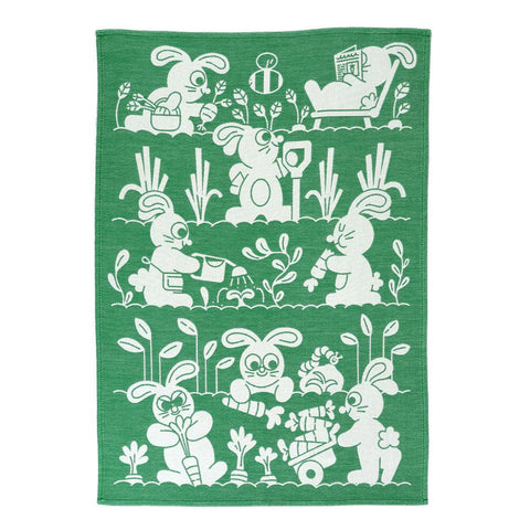 Garden Rabbits Tea Towel