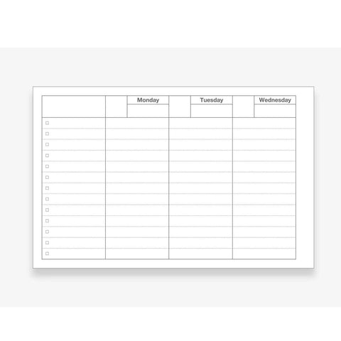 Undated Weekly Schedule