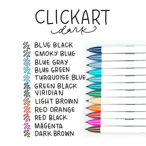 CLiCKART Marker Pen Set, Dark Colors