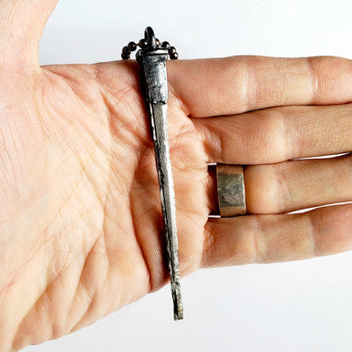 Gunmetal Coffin Nail Necklace