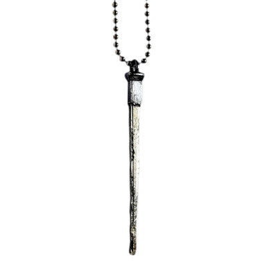 Gunmetal Coffin Nail Necklace