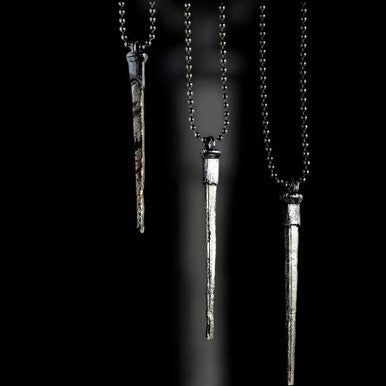 Gunmetal Coffin Nail Necklace