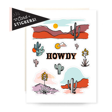 Howdy Cactus Sticker Sheet Card