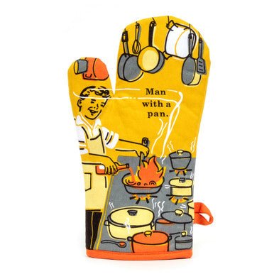 Man with a Pan Oven Mitt