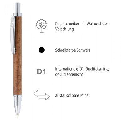ONLINE Retractable Ballpoint Mini Wood Pens