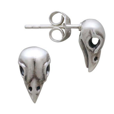 Sterling Silver Sparrow Skull Earrings