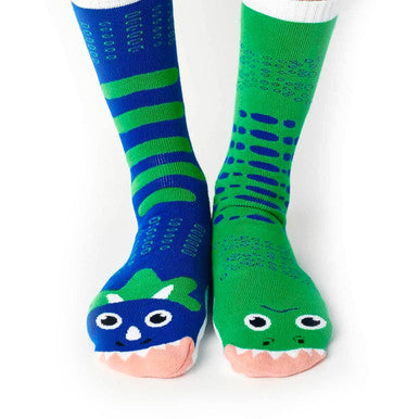 T-Rex + Triceratops Socks