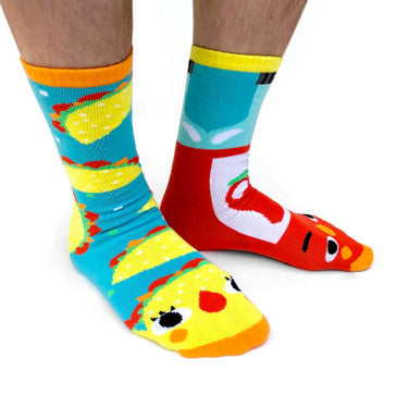 Taco + Hot Sauce Socks
