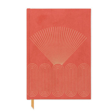Terracotta Radiant Rays Suede Journal