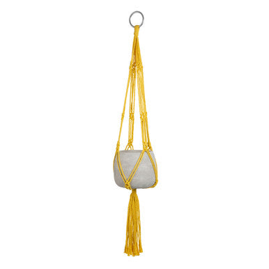 Yellow Macrame Hanging Planter