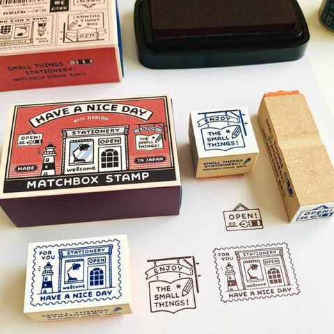 Stationery Store Matchbox Stamp Set