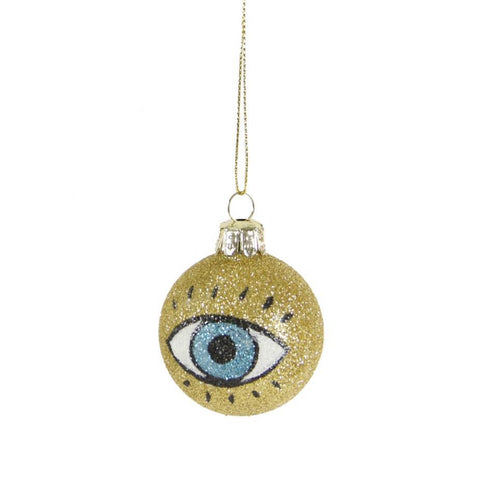 Gold Glitter Eye Ornament