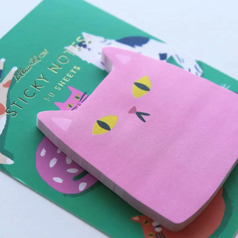 Pink Cat Die-Cut Sticky Notes