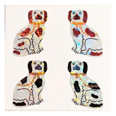 Sparkle Mantle Dogs Vintage Sticker Sheet