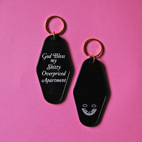 Bless My Shitty Apartment Keychain