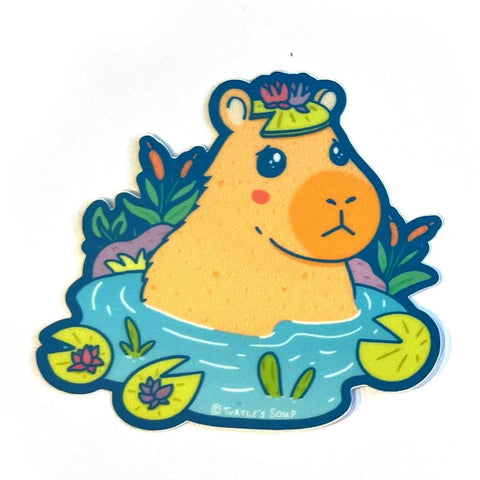 Capybara Pond Sticker