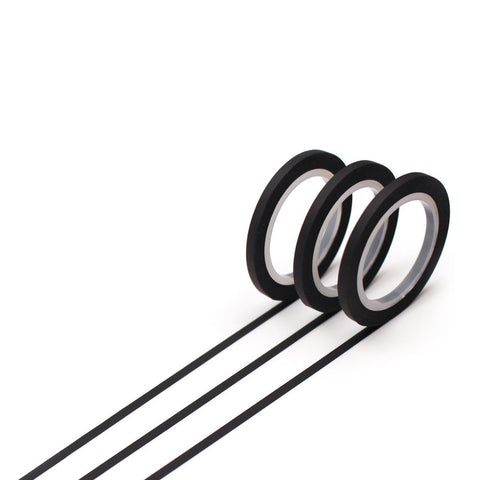 Matte Black 3mm Slim Washi Tape Set