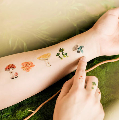 Colorful Mushrooms Tattoo Sheets