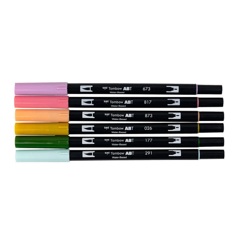 Teatime Dual Brush Pens, Set of 6