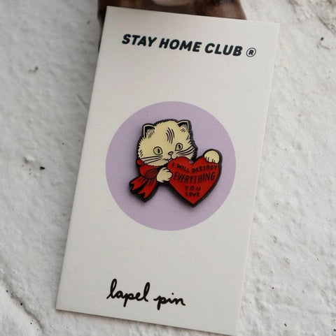 Cat Destroy Enamel Pin