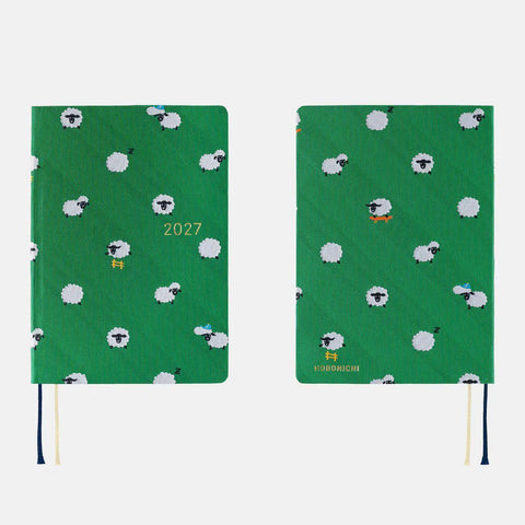 Hobonichi Techo A6 Hon 2027 Planner, Bow + Tie: Sheep Sheep Sheep