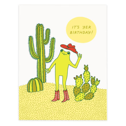 Western Frog Birthday Card