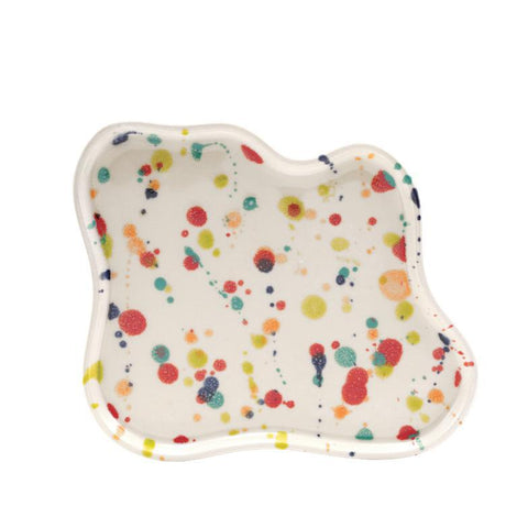 Wiggly Speckled Stoneware Plate