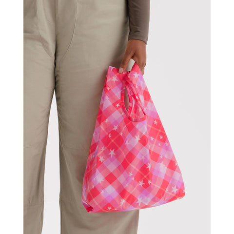 Baby Reusable Tote: Pink Star Plaid