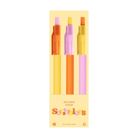 Scribblers Ballpoint Pens, Sets of 3