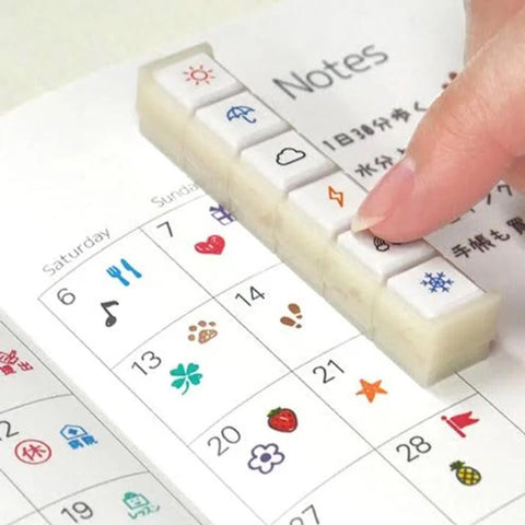Pochitto6 Push-Button Stamps, Fruit