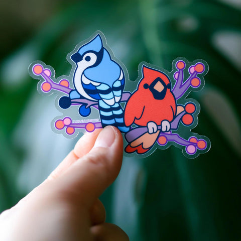 Blue Jay + Cardinal Vinyl Sticker