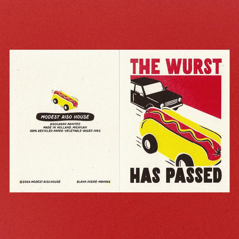 The Wurst Has Passed Card