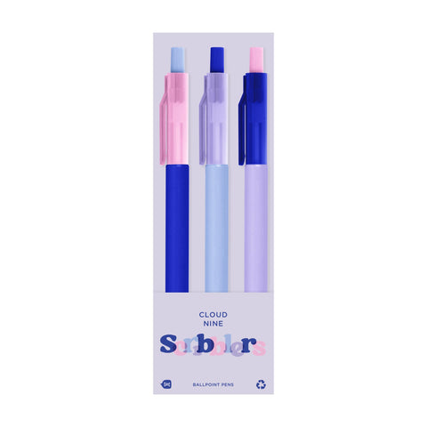 Scribblers Ballpoint Pens, Sets of 3