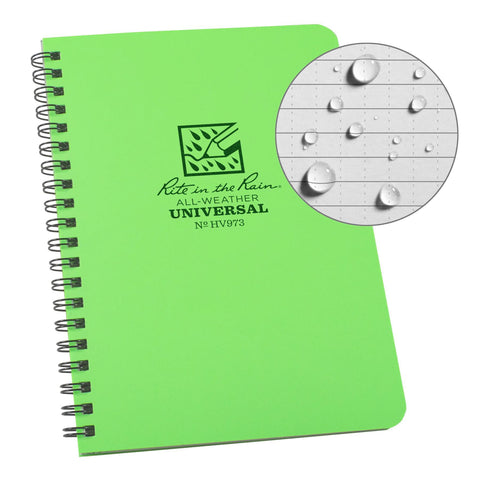 All-Weather Side Spiral Notebook, Bright Green