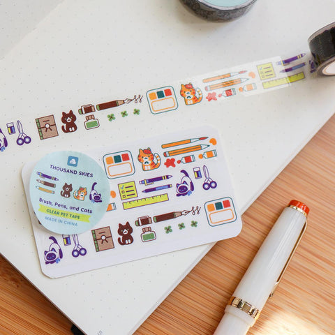 Stationery + Cats PET Tape