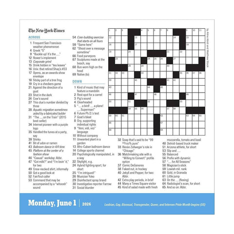 New York Times Crossword Page-A-Day 2026 Calendar