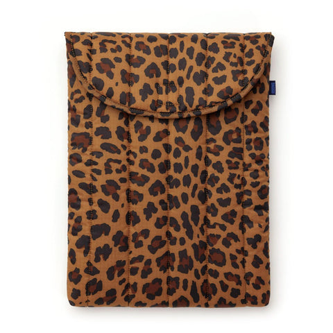 Puffy Laptop Sleeve: Leopard, 16"