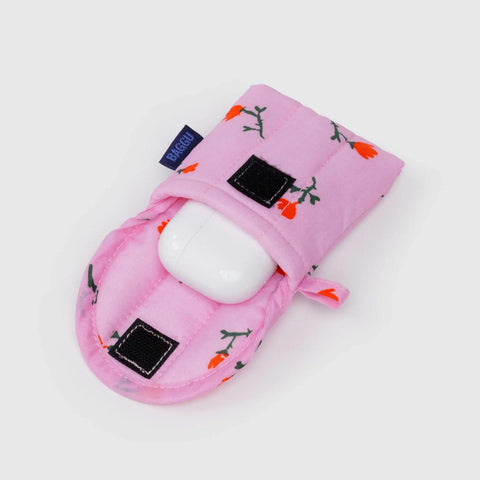 Puffy Earbuds Case: Painted Wildflower