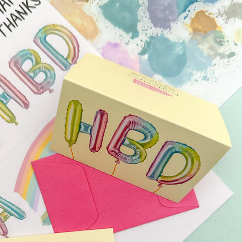 HBD Foil Balloons Mini Birthday Card