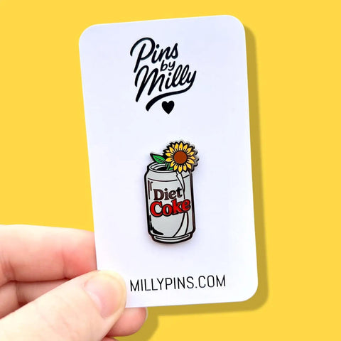 Diet Coke Sunflower Enamel Pin