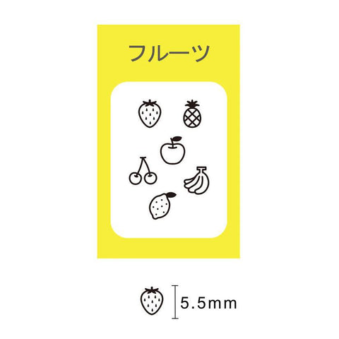 Pochitto6 Push-Button Stamps, Fruit