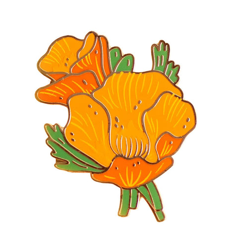 Golden Poppy Enamel Pin