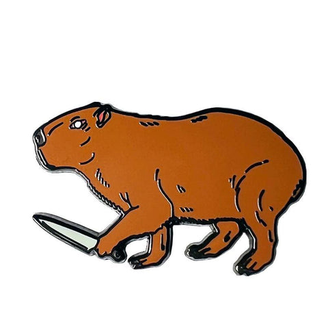 Stabby Capybara Pin