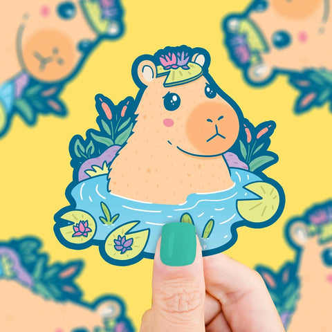 Capybara Pond Sticker