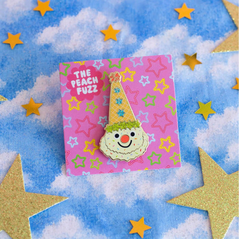 Ice Cream Clown Enamel Pin