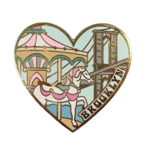 Brooklyn Bridge Heart Enamel Pin