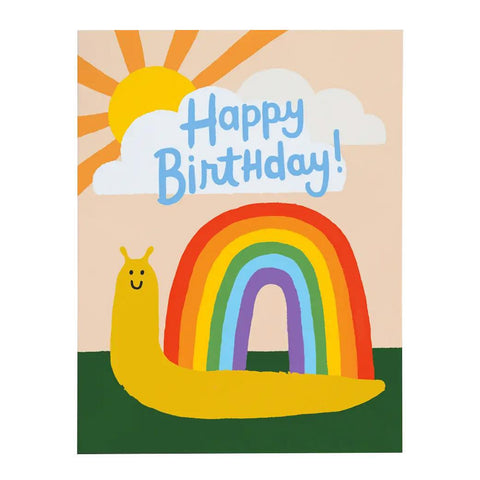 Snail Rainbow Birthday Card