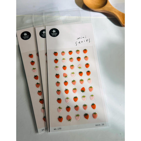 Deco 20 Strawberry Stickers
