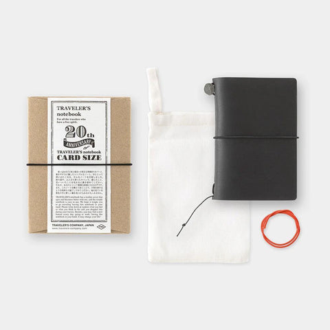 TRAVELER'S 20th Anniversary Card Size Notebook, Black